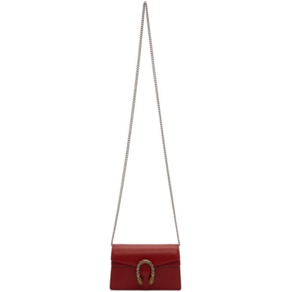BNIB!!! Rare!!! Gucci Calfskin Super Mini Dionysus Shoulder Bag Hibiscus Red - Picture 10 of 16